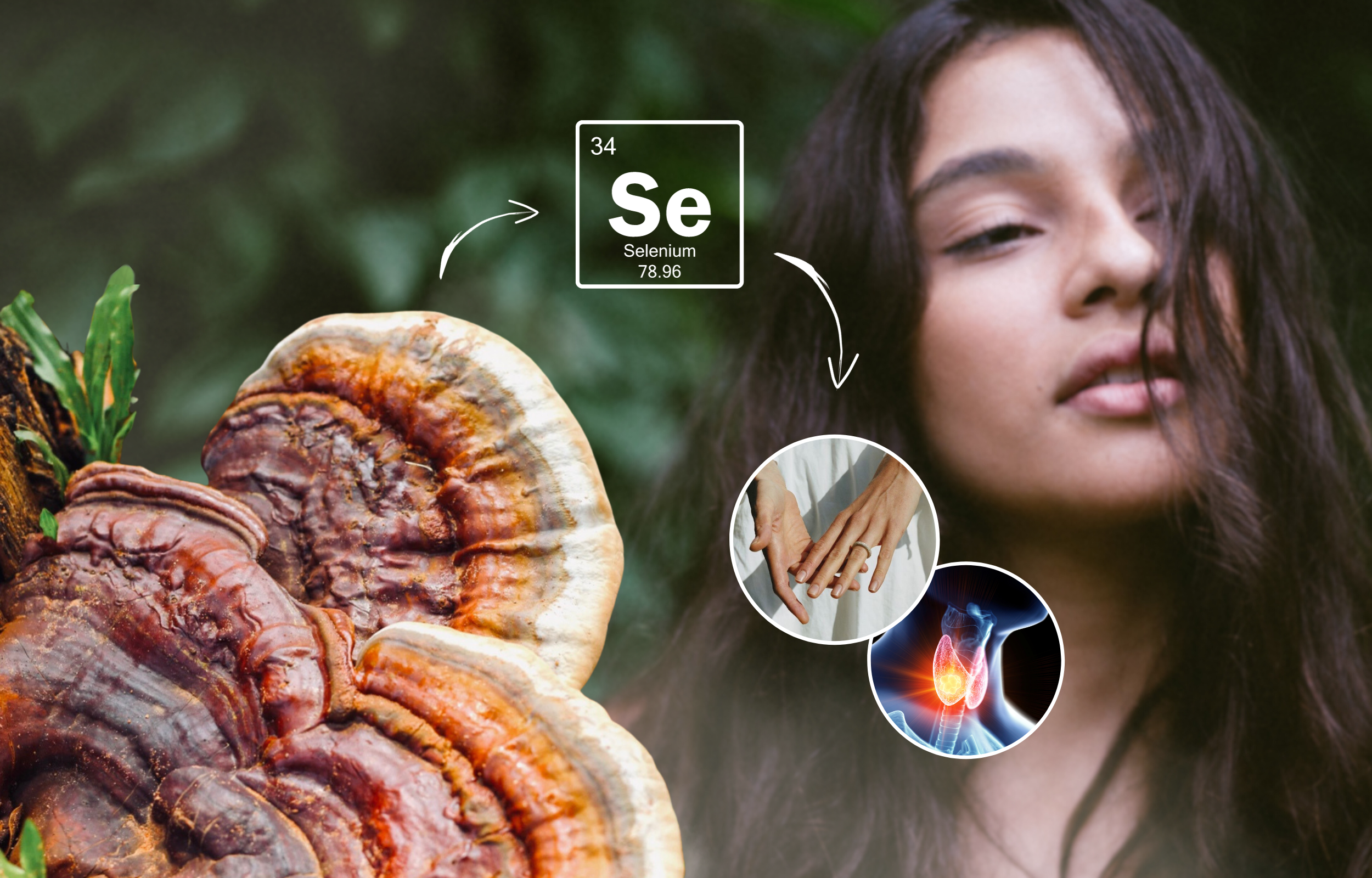 Reishi (ganoderma lucisum) na vlasy, nehty, štítnou žlázu díky obsahu selenu