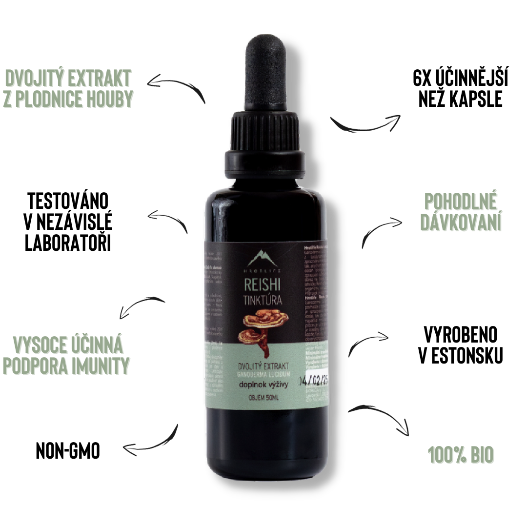 Reishi (ganoderma lucidum) tinktura kvalita